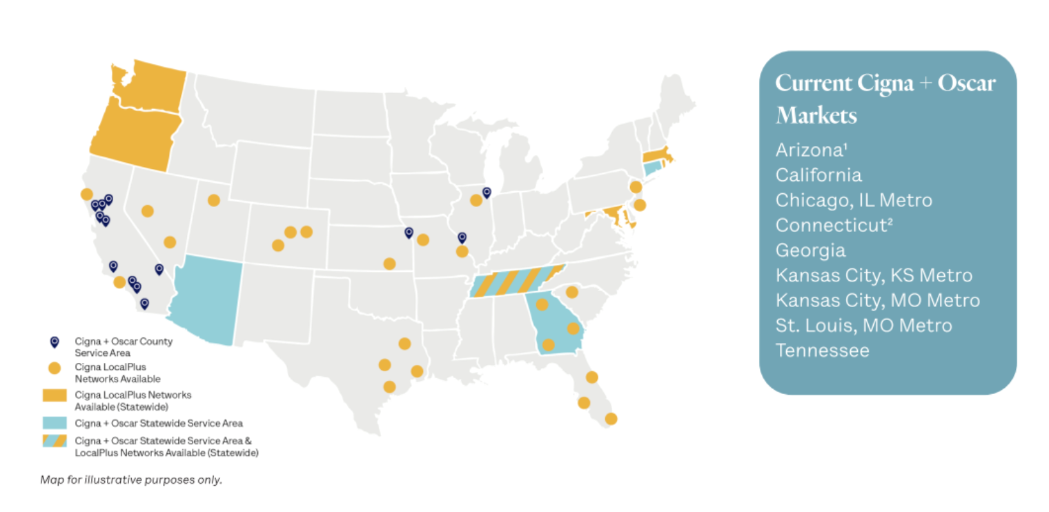 Cigna+Oscar LocalPlus Map